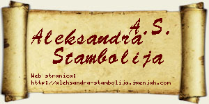 Aleksandra Stambolija vizit kartica